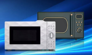 black and white microwave oven